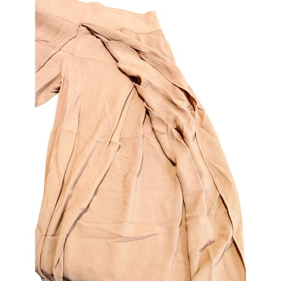 Elevenses Overlay Pants High Waisted Pleated High Low Hem Brown Womens Size 4 - Picture 8 of 8